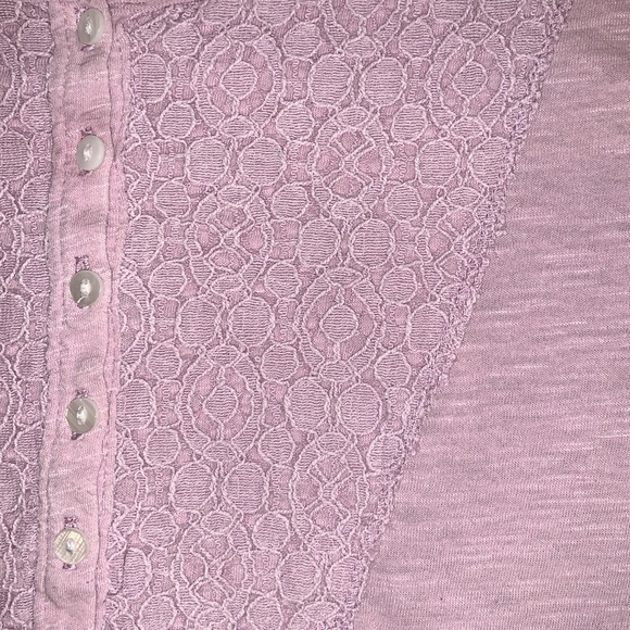 Lilac Aeropostale long sleeve Henley shirt with lace placket - Picture 5 of 7